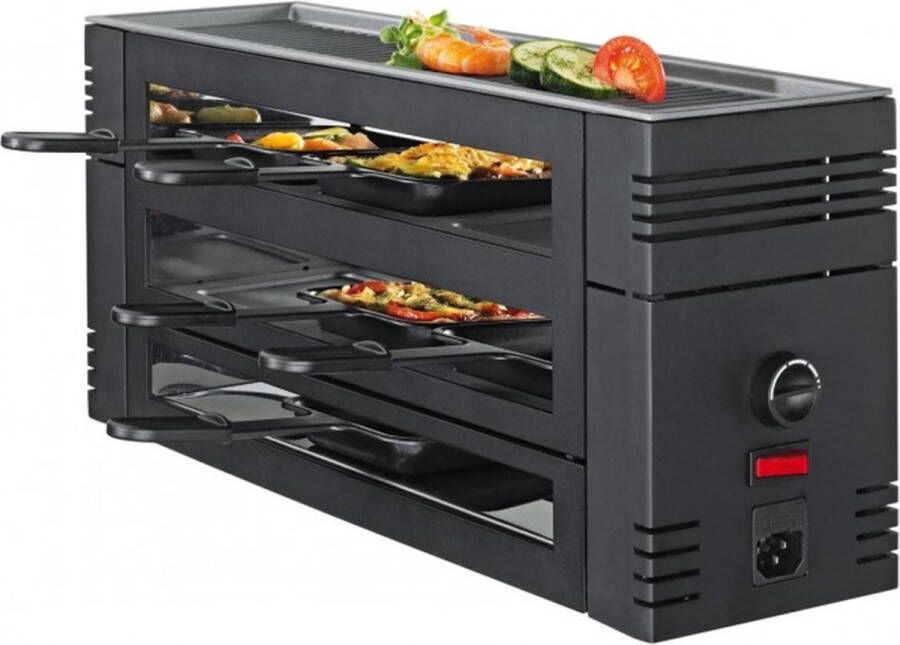 SPRING Pizza Raclette6 6 persoon personen Zwart 1100 W
