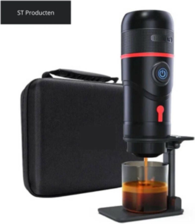 ST Producten ST en Koffie Apparaat Hand Draagbaar Capsule 12 V Compact Espresso Zwart
