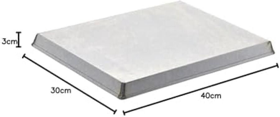ST TRADING Rechthoekige Aluminium Bakplaat 40 x 30 cm Ideaal voor Pizza en Banketbakkerijen Zwart Zilver
