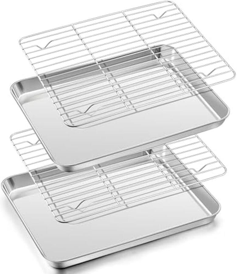 ST TRADING ST TRADİNG Bakplaat Set met Koelroosters Roestvrij Stalen Ovenaccessoires