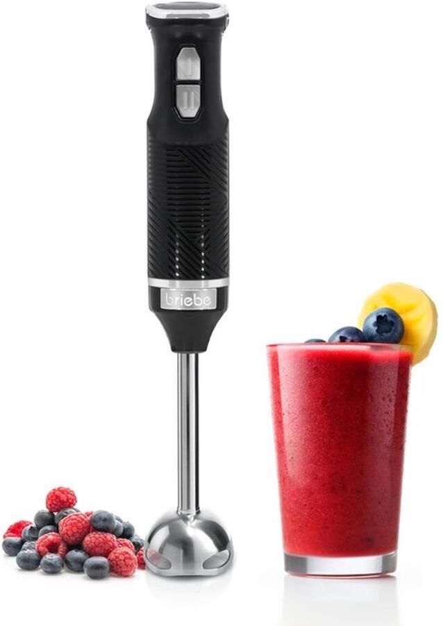 Staafmixer 600 W Roestvrijstalen Messen Afneembare Voet Ergonomisch en Elegant Design Zwart