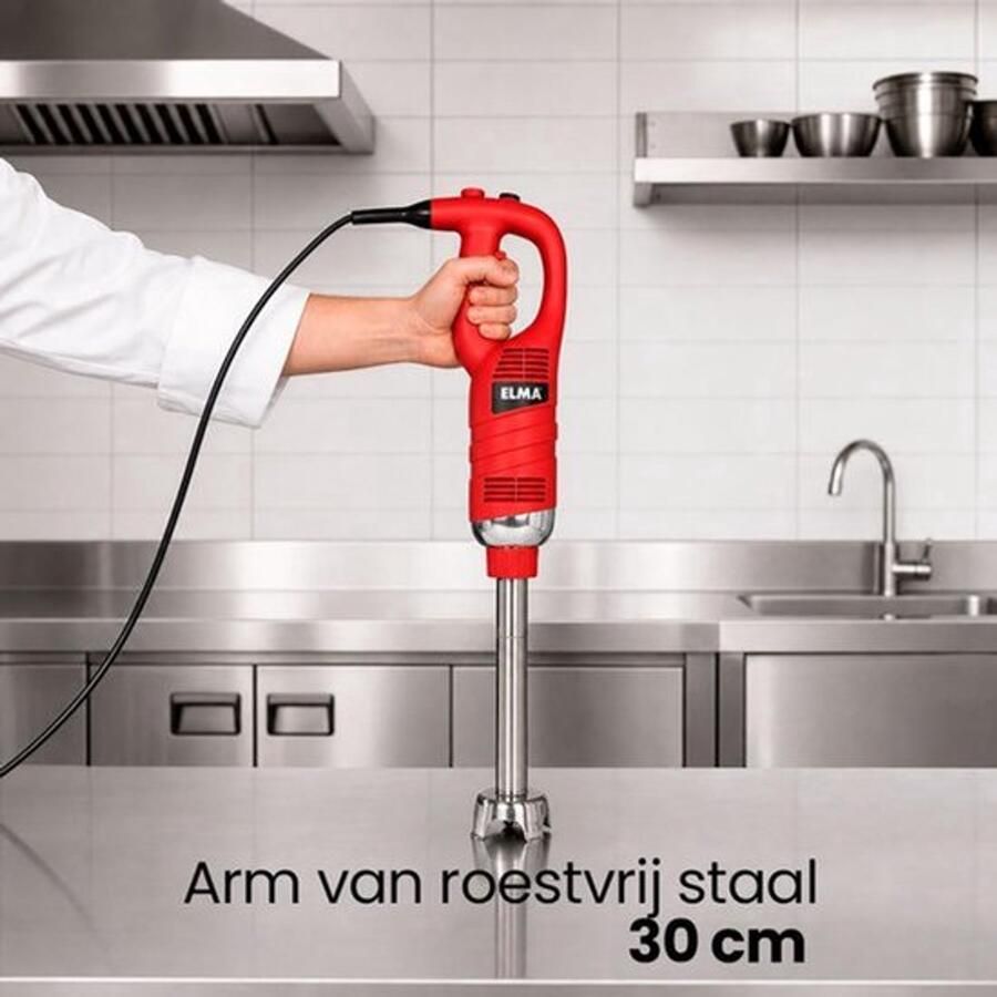 Staafmixer Professioneel 450 W Vermogen 30 cm Lengte Roestvrij Staal Rood Industriële Keuken Mixer