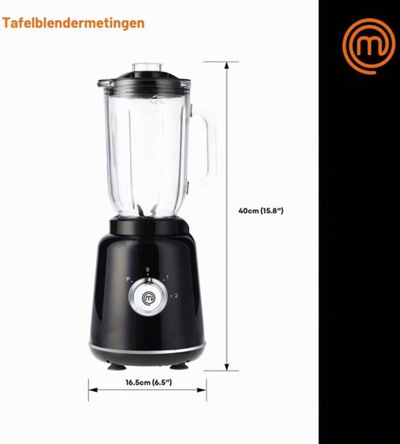 Staande Mixer Glas 10 Snelheden 2000 W Vermogen 1 5 Liter Inhoud Kunststof Materiaal Voor Smoothies En Soepen