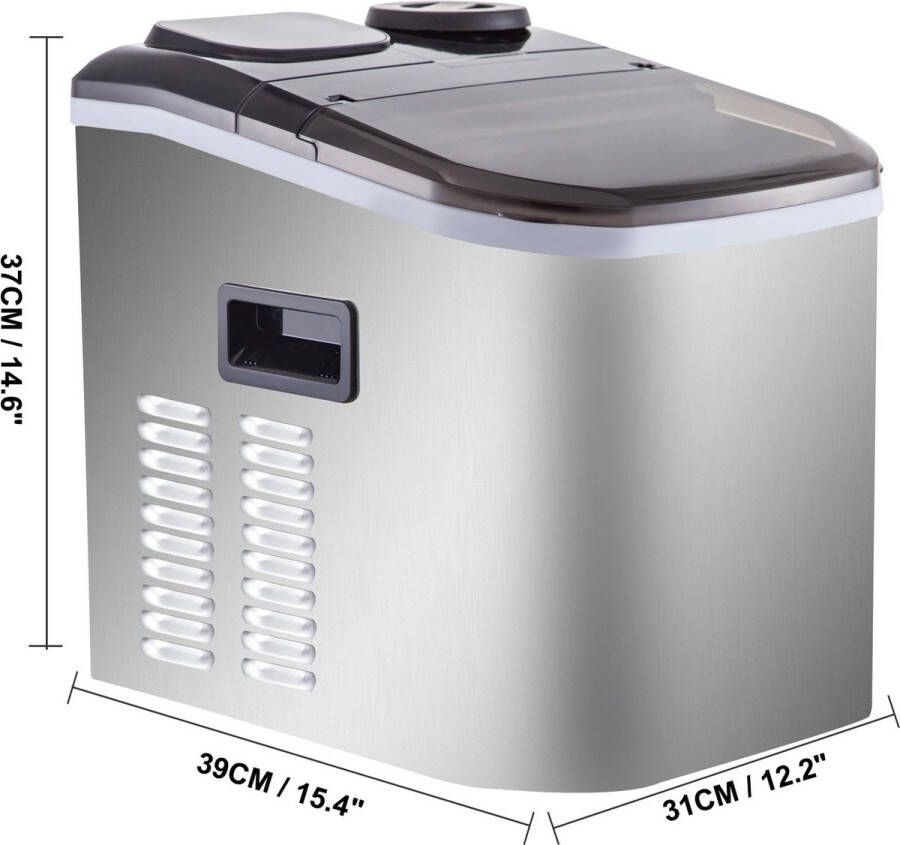 Starstation ijsmaker Elektrische ijsmaker 18KG Per 24H Automatische Watervulling Thuis Bar Restaurant