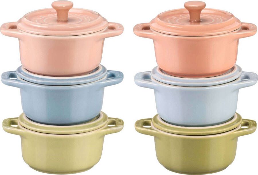 Staub Ceramic Macaron Cocottes 200ml set van 6