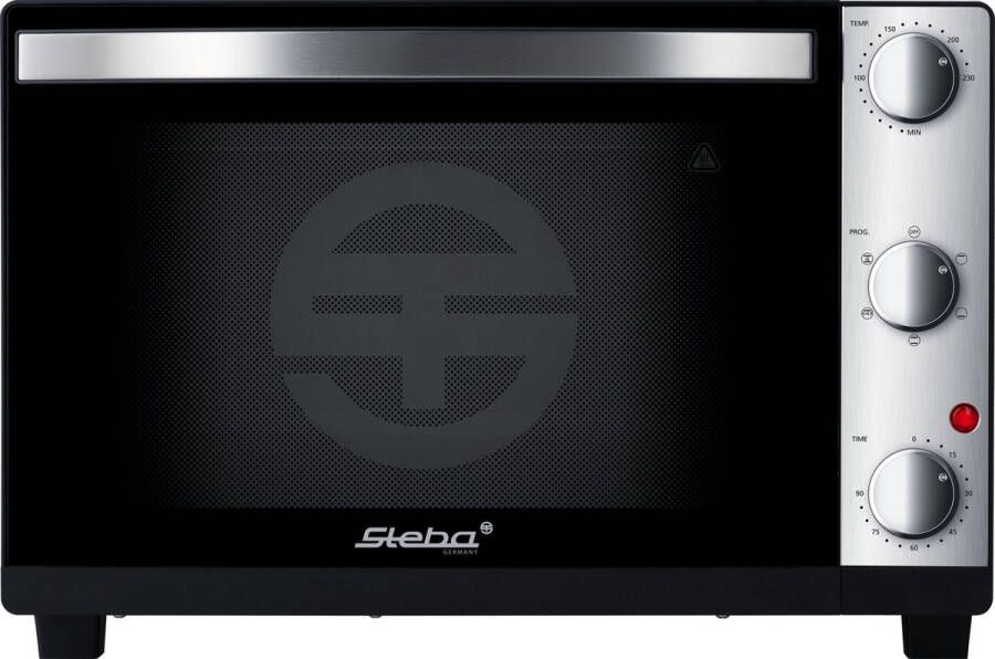 Steba KB324 Steel deluxe vrijstaande Grill Bakoven met Draaispit 24L 1500 Watt PFAS vrij RVS Zwart