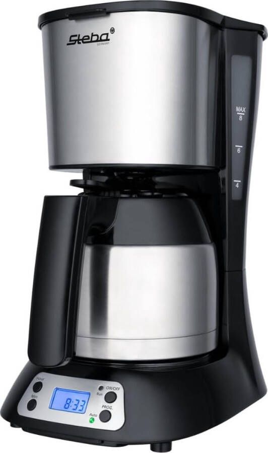 Steba KMF3 Filterkoffiezetapparaat 1 liter 8 kopjes thermoskan display met timer