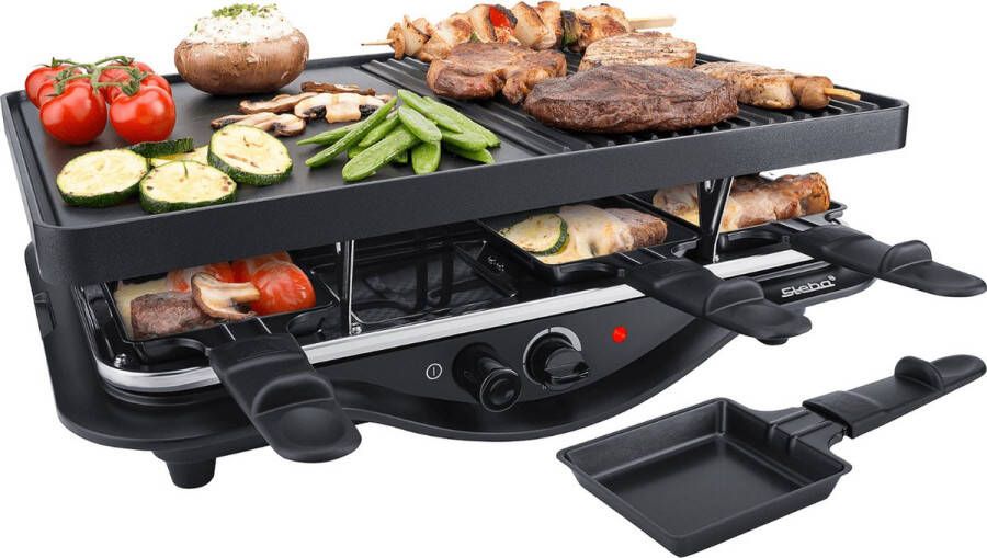 Steba RC28 Gourmetset tweezijdige grillplaat Grill oppervlakte met grillpatroon en gladde zone 8 personen 1400 Watt - Foto 2