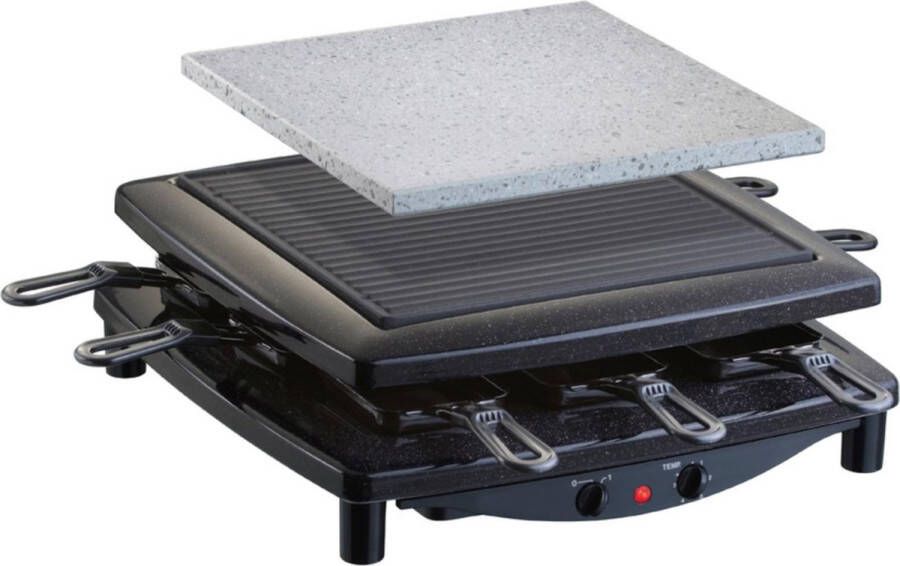 Steba RC3Plus Gourmetset tweezijdige grillplaat Steengrill 8 personen PFAS vrij