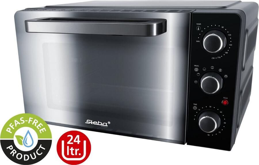 Steba KB224- Grill Bakoven met Draaispit 24 liter inhoud Vrijstaand 1500 Watt PFAS vrij zwart
