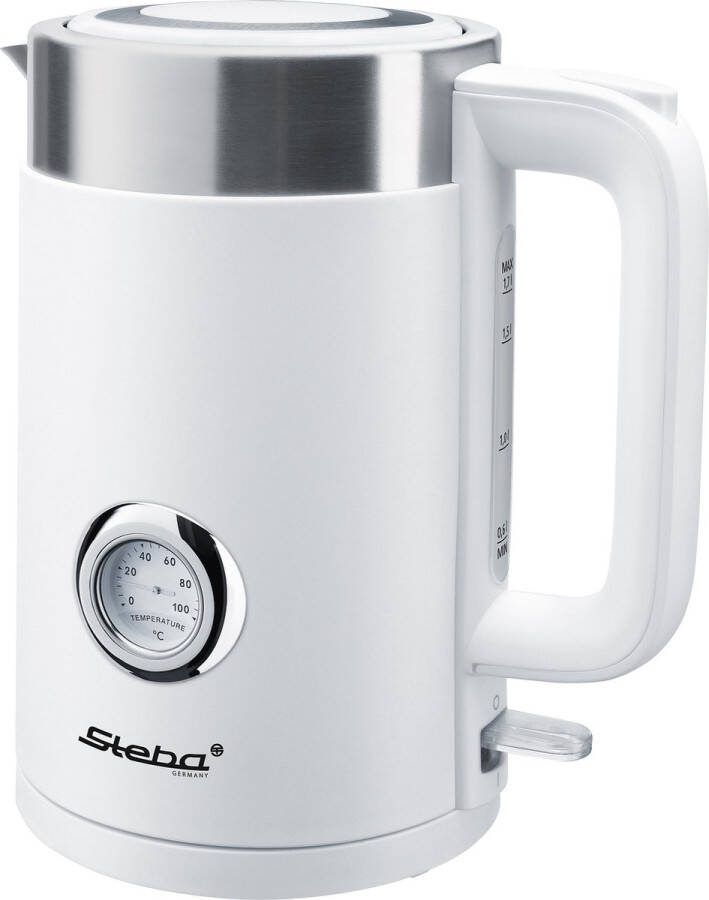 Steba WK10 waterkoker 1 7 liter 2200 Watt Temperatuurweergave BPA vrij Wit