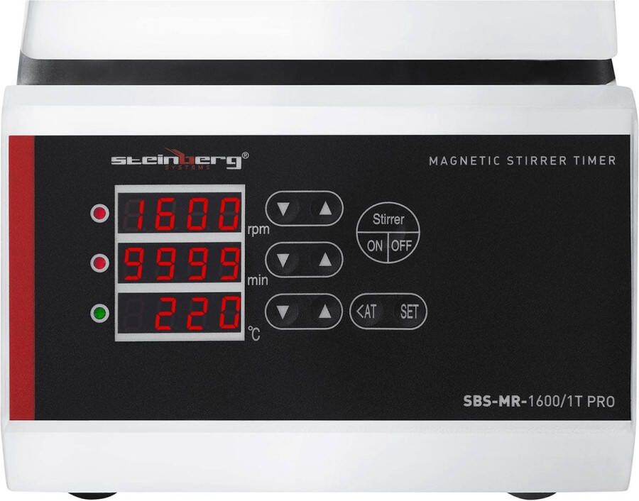 Steinberg Systems Steinberg Magneetroerder Timerfunctie Magneetroerder met verwarmingsplaat Inclusief 2 magnetische mengstaven