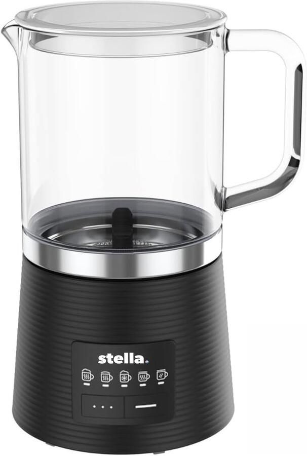 Stella SOCIETY Elektrische Melkopschuimer PFAS-vrije Glazen Kan Warm & Koud Opschuimen Vaatwasserbestendig