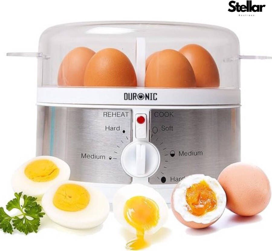 Stellar Eierkoker Met Timer Eierkoker Electrisch Eierkokers 1-7 Eieren 350W BPA-vrij Kookschakelaar 14 5 x 17 5 x 22 cm