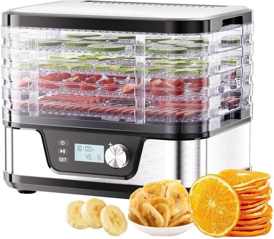 Stervia Voedseldroger Droogmachine Dehydrator Met Digitale Timer Met Temperatuurregeling Fruit Groente Vlees Rundvlees Jurky