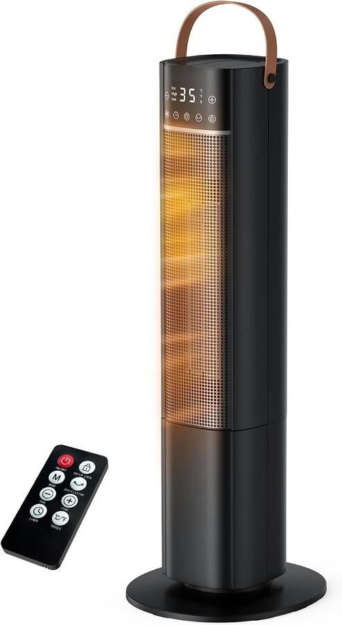 Stille verwarming 2000W keramiek 66 cm met thermostaat en ECO-modus