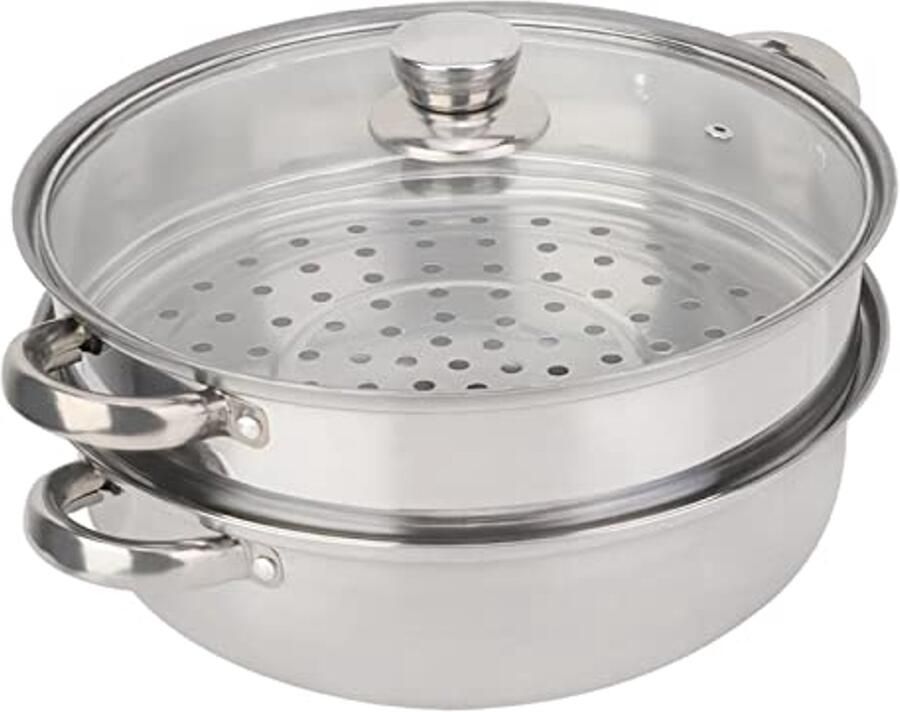 Stoomkoker 2-laags RVS 27 cm Met deksel
