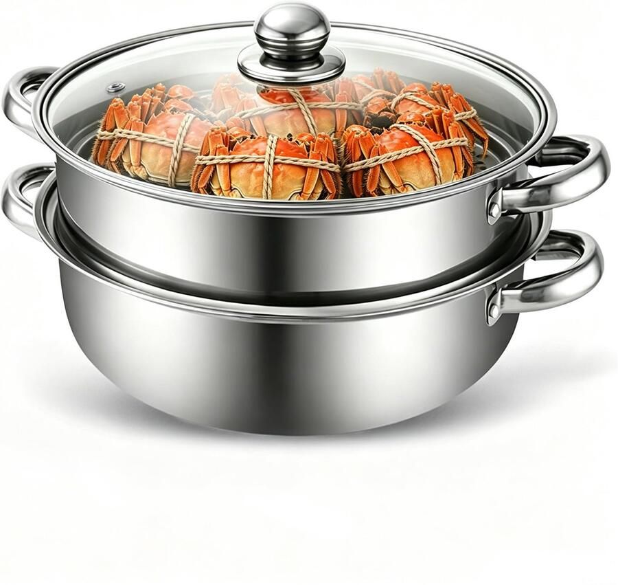 Stoomkoker 28 cm RVS 2 3 4 5 lagen