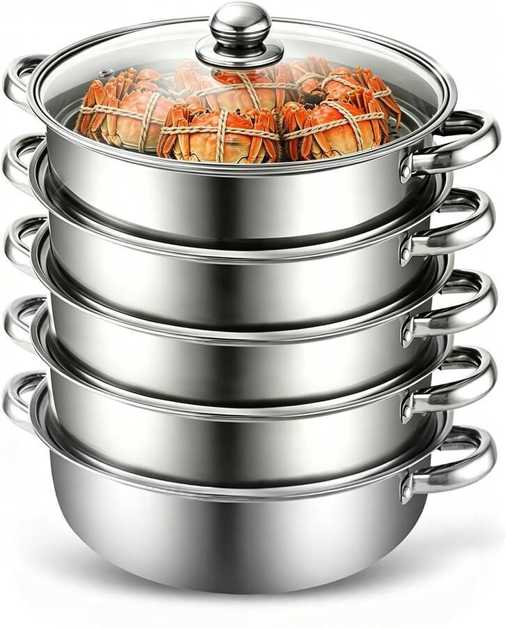 Stoomkoker 28 cm RVS 5 lagen