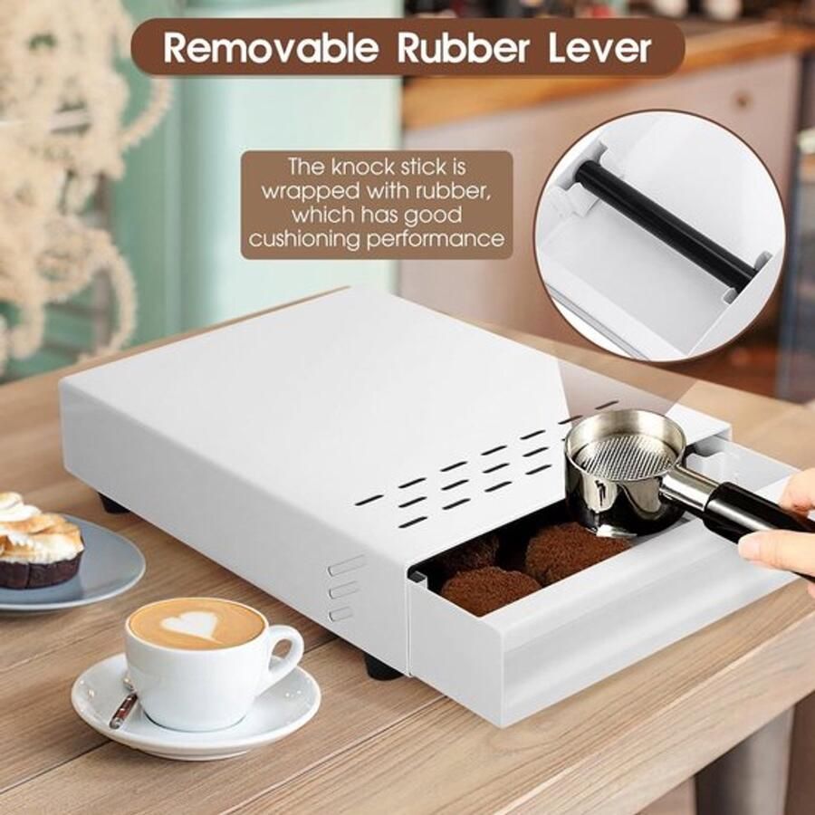 STORE _8 Koffieklopbox Roestvrij staal Duurzaam en gebruiksvriendelijk Wit
