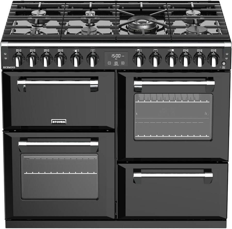 Stoves Richmond S1000 DF Range-fornuis Zwart Gaskookplaat A