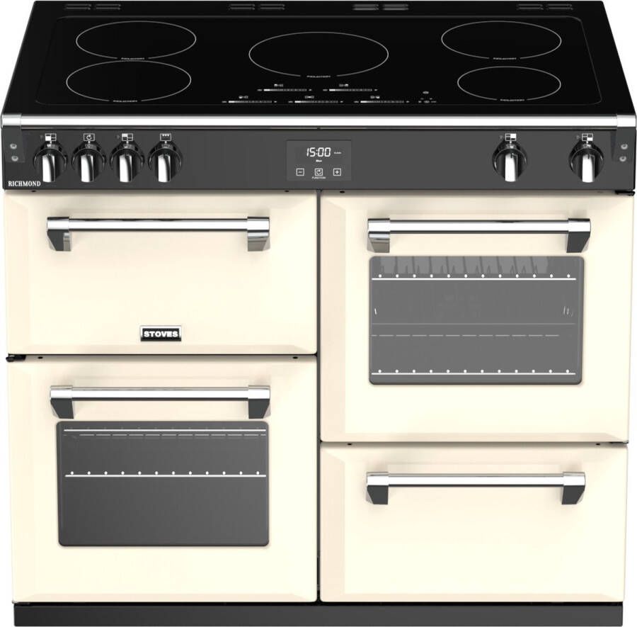 Stoves Richmond S1000 Ei Range-fornuis Electrisch Inductiekookplaat zones Zwart Crème