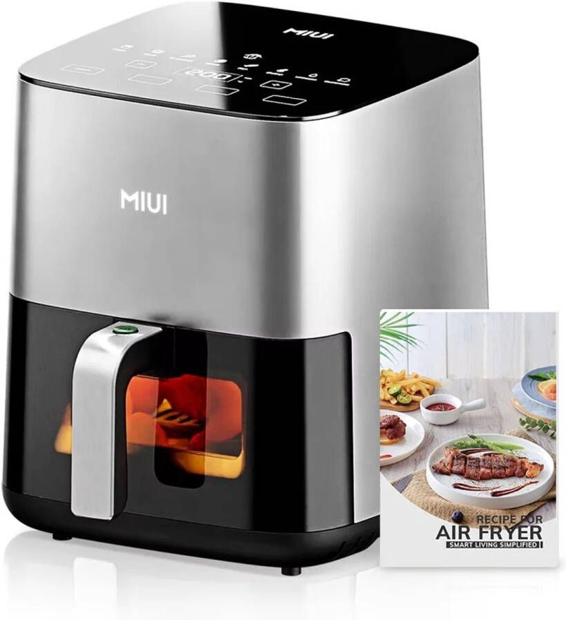 Studio Lyma Airfryer Hetelucht friteuse 5 liter Met stoomfunctie Ontdooistand Kijkvenster 80ºC tot 200ºC PFAS vrij