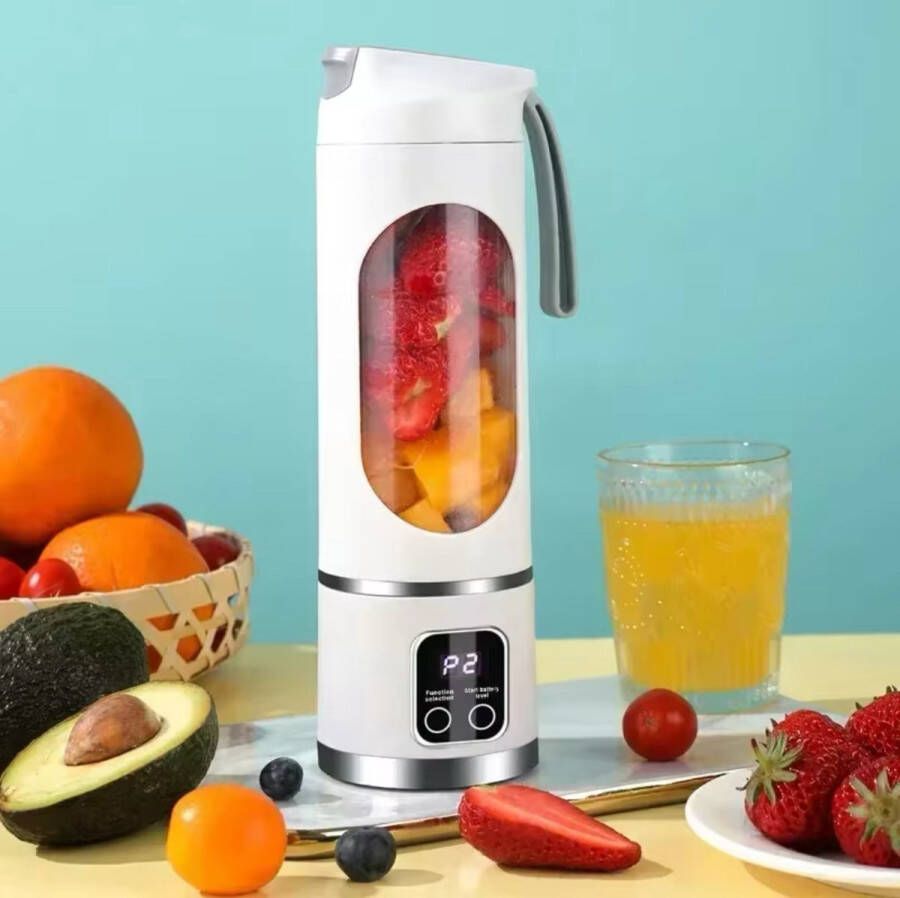 SunBuddy Blender To Go Draagbare 450ml Juicer Blender met 12 Bladen in Paars USB-Oplaadbaar IJsbreker en Smoothie Cup voor Onderweg