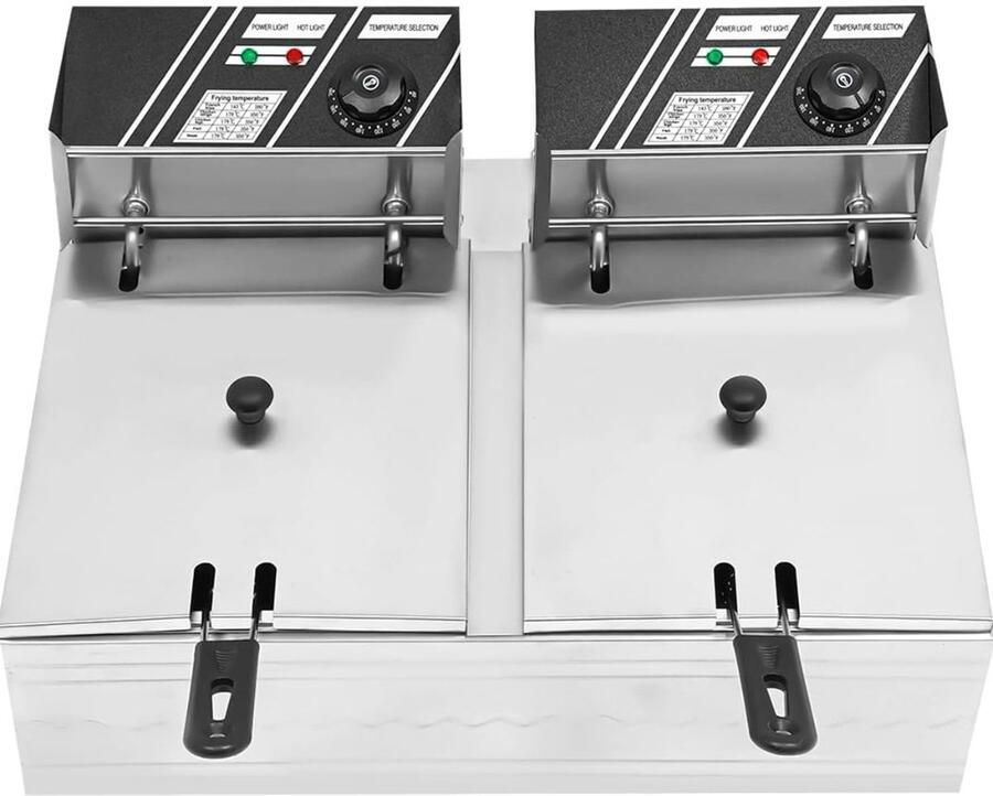 Supplies VH Frituurpan Dubbel Friteuse Elektrische Frietpan 2 x 6L 2500W