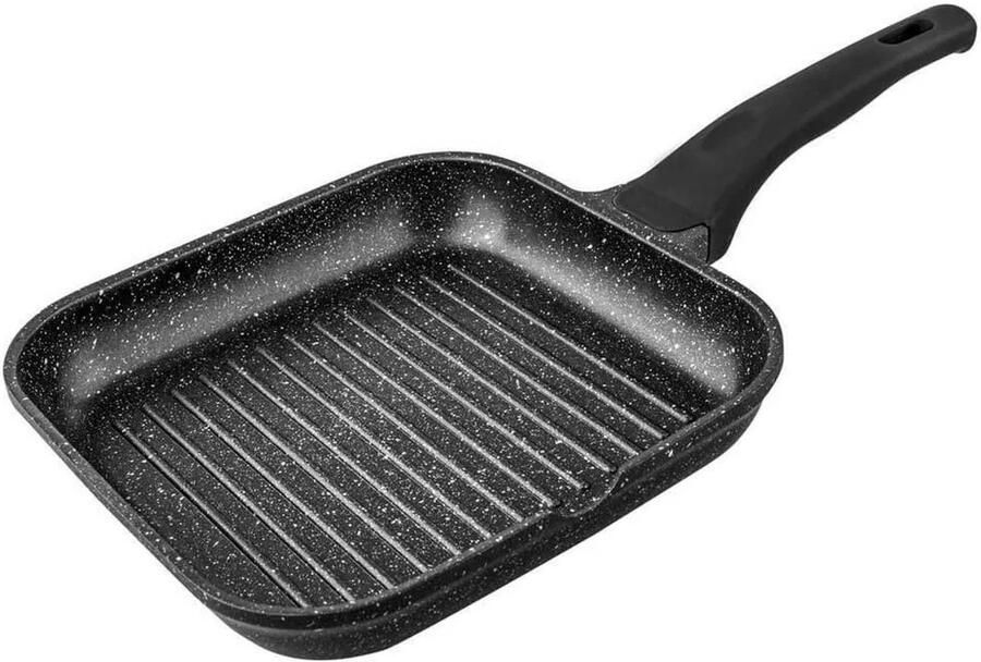 Supreme Steengrill Vaste Handgreep Gestreept 20 Cm Zilver