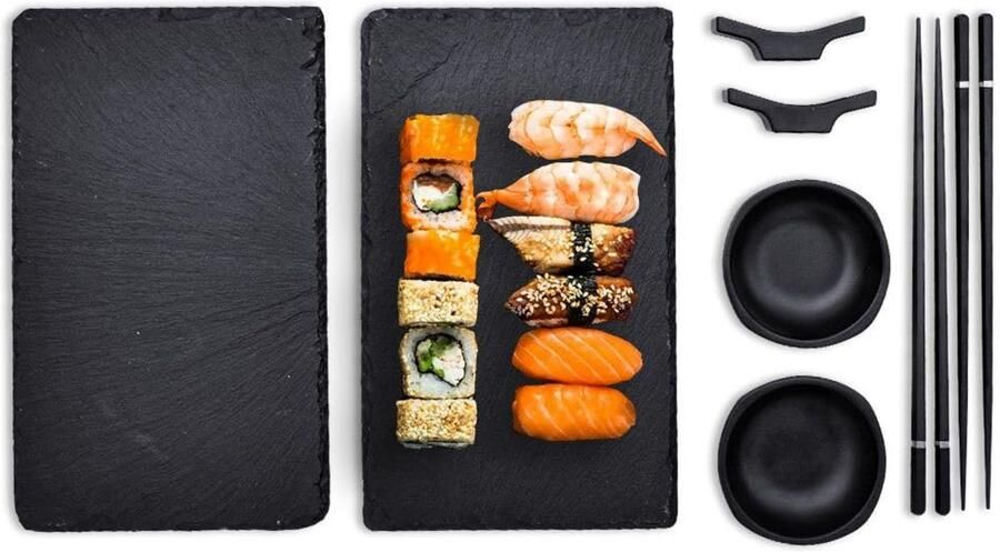 Sushi-set voor 2 personen 10-delig Melamine Zwart