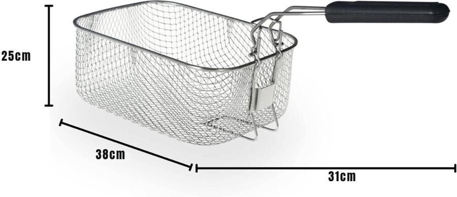 SVN Frituurpan 4 liter Frituurpan Zilver- 42cm x 23cm x 27cm ; 3 2 kg - Foto 3