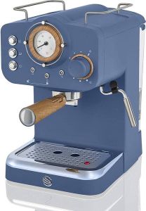 Swan Nordic Retro Espressomachine – Blauw – Espresso Koffie & Cappuccino