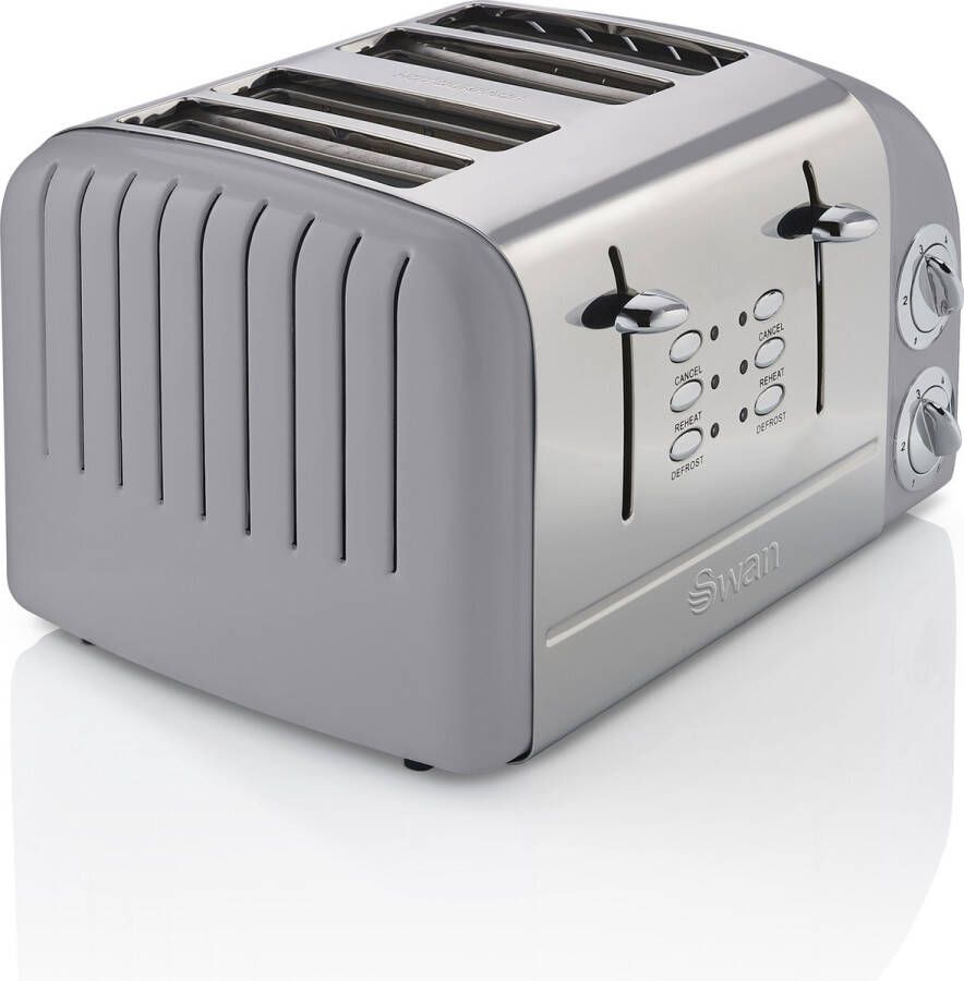 Swan Retro broodrooster 4 snede(n) 1600 W- Grijs