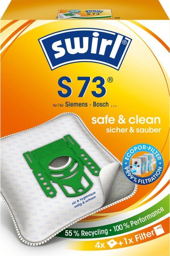 Swirl 7 x – Stofzuigerzakken – S73 – 4 zakken Koffiezetapparaat