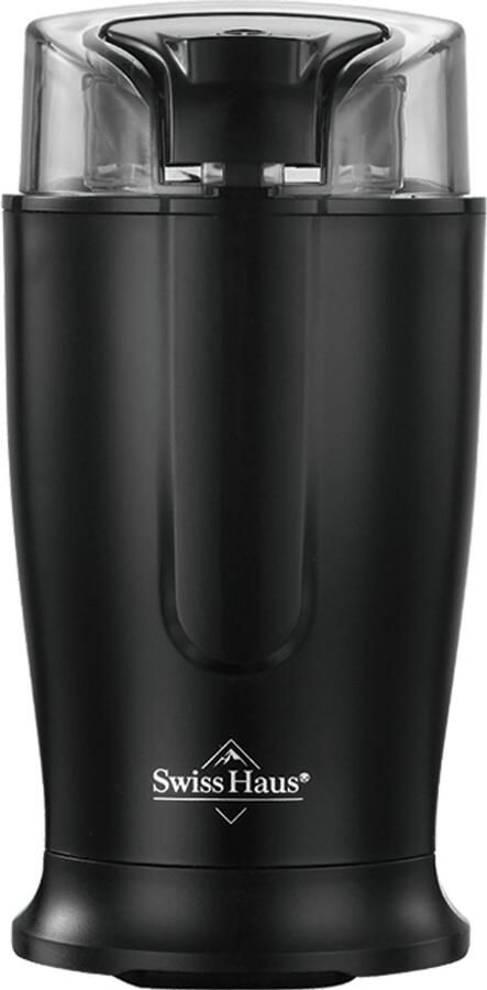 Swiss Haus CG2320 Elektrische Koffiemolen 200W – Koffiebonen & Specerijen Grinder – 70g Capaciteit – RVS Messen – One Touch Bediening – Veiligheidsvergrendeling – Zwart