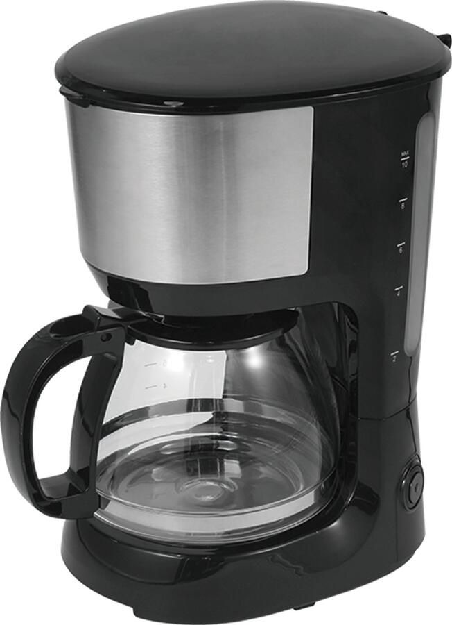 Swiss Haus CM2212 Koffiezetapparaat – Filterkoffie 1.25L Glazen Kan – 750W – Anti-Drup – Herbruikbaar Filter – Warmhoudfunctie – 10 Koppen Zwart RVS - Foto 2