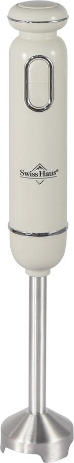 Swiss Haus HB20 Staafmixer 600W Handblender met Turbo Functie – Retro Design – Afneembare RVS Staaf – Creme