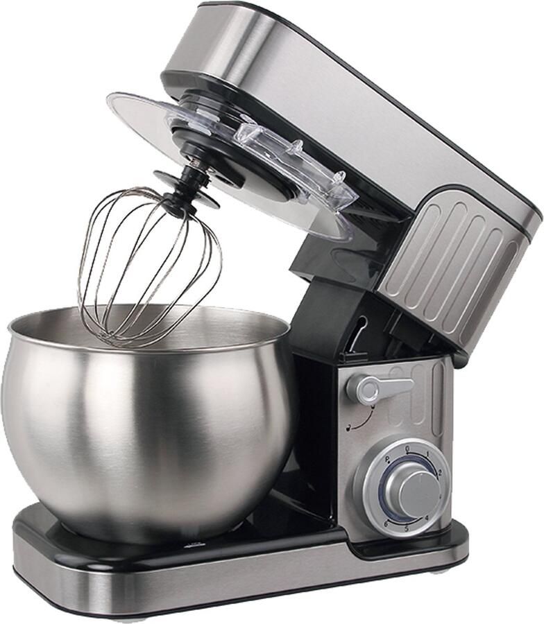 Swiss Haus KM2206 Keukenmachine – 1300W Keukenrobot – 6L RVS Mengkom – 6 Snelheden + Pulse – Multifunctionele Keukenmixer met Deeghaak Garde & Klopper – RVS - Foto 3