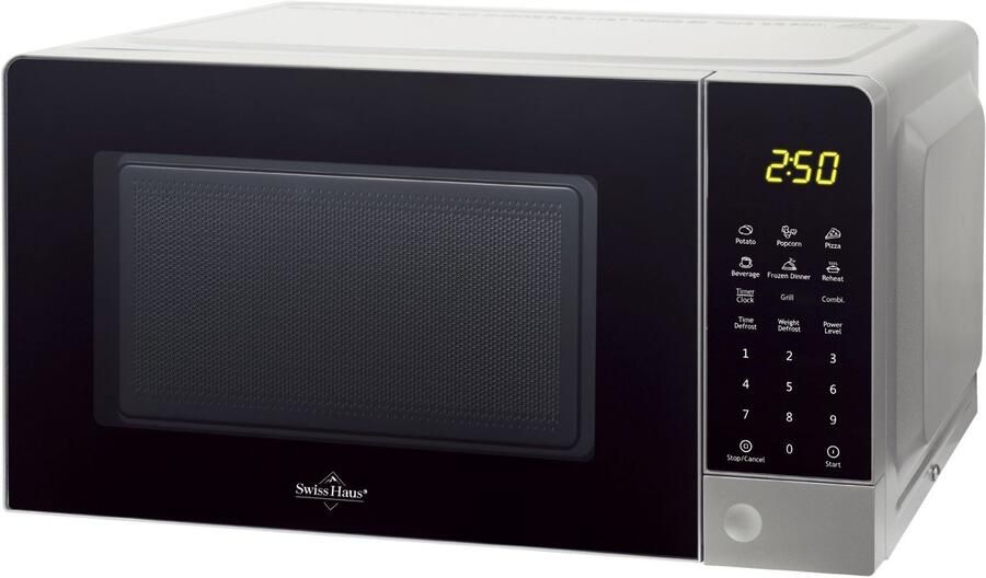 Swiss Haus MW22 Combi Magnetron Vrijstaand – 20L Digitale Microgolfoven – 700W Microwave & 900W Grill – 11 Verwarmingsstanden – Zwart Zilver