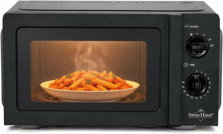 Swiss Haus MW23 Vrijstaand 20L – 700W Digitale Solo Microgolfoven 6 Vermogensstanden Compact Zwart