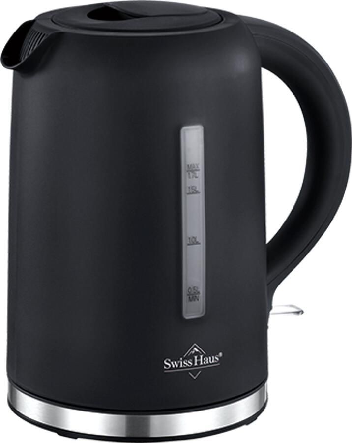 Swiss Haus PWK2317 Waterkoker – 1 7L – BPA-vrij – 1500W – 360° Draaibaar – Zwart