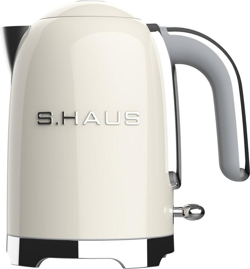 Swiss Haus SWK2027 Waterkoker 1.7L 2200W – Retro Design – Kalkfilter – 360° Draaibare Basis – Kalkfilter Creme