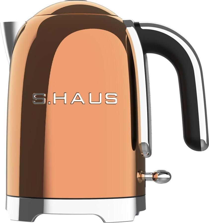 Swiss Haus SWK2127 Waterkoker 1.7L 2200W – Retro Design – Kalkfilter – 360° Draaibare Basis – Kalkfilter Koper