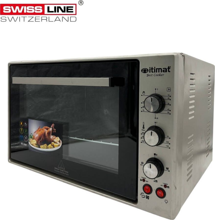 Swiss line switzerland Itimat Vrijstaande Oven 60 Liter 1837 Watt Hetelucht