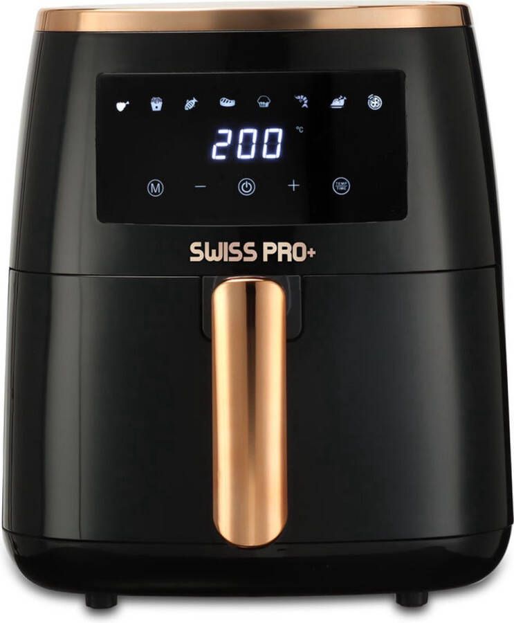 Swiss Pro+ Smart Airfryer 6.5 L van 1500W Zwart rose goud