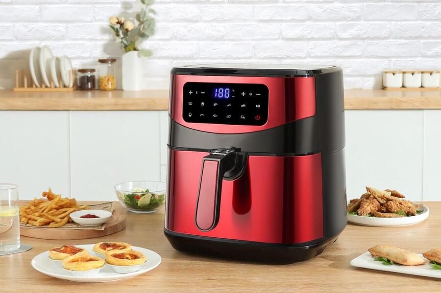 Swiss Pro+ Airfryer 10L XXXL Rood SP-AF10L Intelligente Heteluchtfriteuse Digitaal- 10L XXXL New Model 2023 Touchscreen TURBO Opwarmen Rood 10 liter - Foto 2