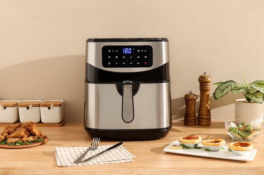 Swiss Pro+ Airfryer 10L XXXL Zwart SP-AF10L Intelligente Heteluchtfriteuse Digitaal- 10L XXXL New Model 2023 Touchscreen TURBO Opwarmen Piano Black zwart 10 liter - Foto 3