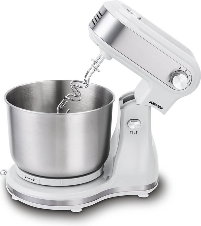 Swiss Pro+ Keukenmachine 3.5LKrachtige Keukenrobot 3.5L 300W Zilver 3.5 LiterSP-SM3.5Z KEUKENMACHINE ZILVER 3.5L