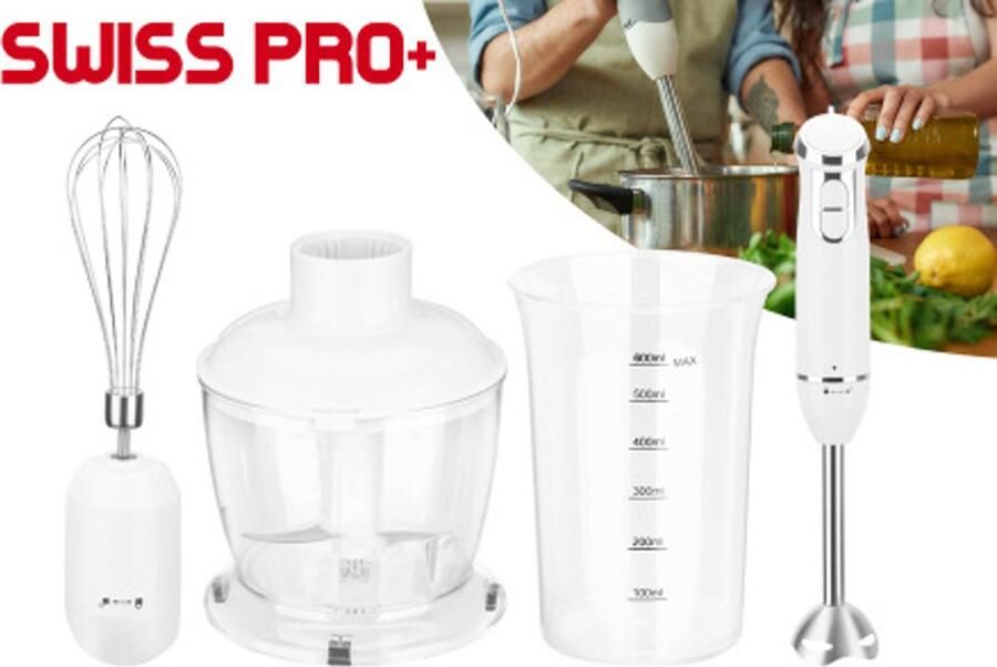 Swiss Pro+ Staafmixer Set – Staafmixer Blender & Klopper – Inclusief Maatbeker - Foto 2